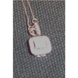 Diamond White Gold Square Necklace