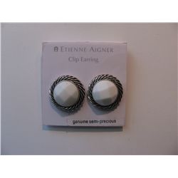 Brand New Etienne Aigner Clip Earings; Genuine Semi-Precious
