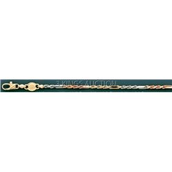 FIGAROPE (ITALY) 2.5mm 20in. 13.3 grs 14kt 3tone Gold