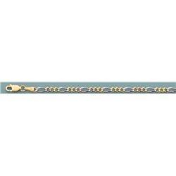 FIGARO 3+1 3COLOR 80 3.2mm 7in. 3.2 grs 14kt 3tone Gold