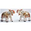Image 1 : Marble UpTrunk Elephant w/ Gold Plated Design 5in.x6in.