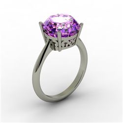 Amethyst 3.30 ctw Ring 14kt White Gold