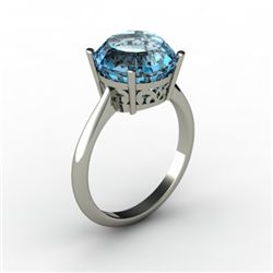 Topaz 5.75 ctw Ring 14kt White Gold