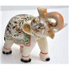 Image 1 : Marble UpTrunk Elephant w/ Gold Plated Design 5in.x6in.