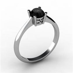 Black Diamond 0.50 ctw Ring 14kt White Gold