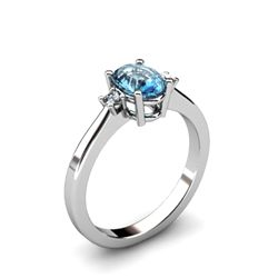 Topaz 0.57 ctw Diamond Ring 14kt White Gold