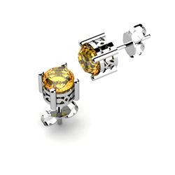 Citrine 1.40ctw Earring 14kt White Gold