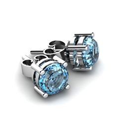 Aqua Marine 0.90ctw Earring 14kt White Gold