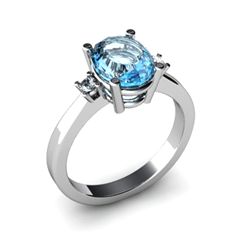 Topaz 2.50 ctw Diamond Ring 14kt White Gold