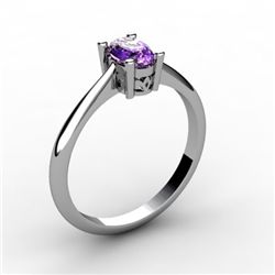 Amethyst 0.45 ctw Ring 14kt White Gold