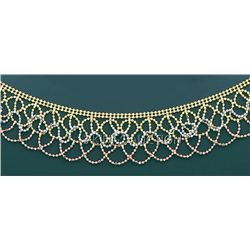 FANCY LIGHT BALL NECKLACES 17in. 9.3 grs 14kt 3tone Gol