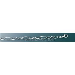 FANCY LIGHT HOLLOW NECKLACE 17in. 5.7 grs 14kt W Gold