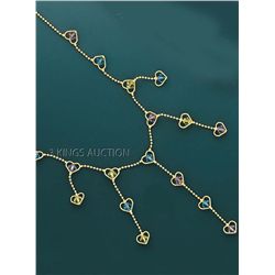 FANCY DESIGN Necklace 17in. 6.1 grs 14kt Y Gold w/desig