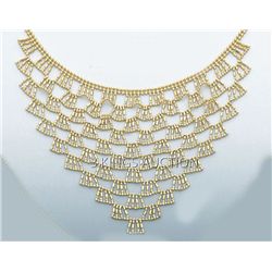 FANCY LIGHT BALL NECKLACES 17in. 12.9 grs 14kt 3tone Go