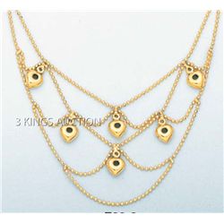 FANCY NECKLACES 17in. 4.1 grs 14kt Y Gold w/desgin