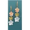 Image 1 : FANCY DESIGN Earring 3 grs 14kt 3tone Gold