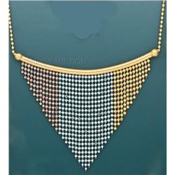 DANGLING DESING Necklace 17in. 7.5 grs 14kt 3tone Gold