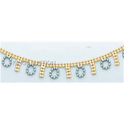 FANCY DESIGN Necklace 17in. 4.7 grs 14kt 2tone Gold
