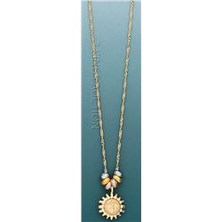 LIGHT FANCY Necklace 17in. 1.5 grs 14kt 3tone Gold w/ d