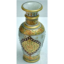 Marble Golden Color Flower Vase size 9in.