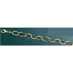FANCY LIGHT HOLLOW BRACELET 7.5in. 2.7 grs 14kt Y Gold