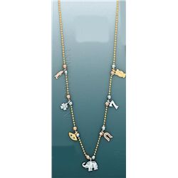 LIGHT FANCY Necklace 16in. 6 grs 14kt 3tone Gold