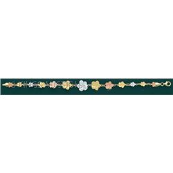 FANCY DESIGN Bracelet 71/4in. 6 grs 14kt 3tone Gold