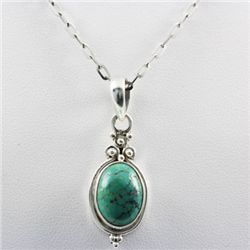 20.ctw Turquoise Silver Pendant