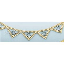 FANCY DESIGN Necklace 17in. 5.7 grs 14kt 2tone Gold