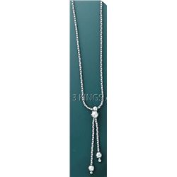 FANCY DESIGN Necklace 18in. 5.5 grs 14kt W Gold