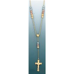 LIGHT FANCY Necklace 17in. 6.1 grs 14kt 3tone Gold