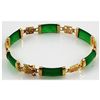 Image 1 : 9.82g Sterling Yellow Silver Jade Bracelet