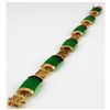 Image 2 : 9.82g Sterling Yellow Silver Jade Bracelet