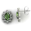 Image 1 : Genuine 2.99 ctw Green Tourmaline Diamond Earring 10k