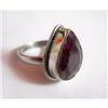 Image 1 : Natural 32.00 ctw Ruby Pear Cut Ring .925 Sterling