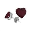 Image 1 : Natural 2.10 ctw Ruby Heart Earrings .925 Sterling