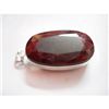 Image 1 : Natural 203 CTW. Ruby Oval Pendant .925 Sterling Silver