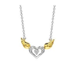 Genuine 14k Two Tone Necklace Diamonds 16" Necklace