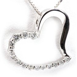 Genuine 0.19 ctw Diamond Heart Necklace 14K