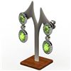 Image 1 : Peridot 3.70 ctw Diamond Dangling Earring 14k W/Y Gold