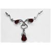 Image 1 : NATURAL 4.00g GARNET OVAL PENDANT .925 STERLING SILVER