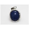 Image 1 : NATURAL 5.45 GRAMS LAPIS OVAL PENDANT .925 STERLING SIL