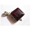 Image 1 : Natural 36.35 ctw Ruby Square Pendant .925 Sterling