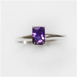 Natural 4.25 ctw Amethyst Emerald .925 Sterling Ring