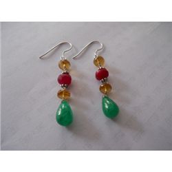 29.25 ctw Ruby and Emerald .925 Sterling