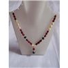 Image 1 : 150.0 ctw Emerald Ruby and Pearl Necklace .925 Sterling