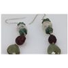 Image 1 : NATURAL 40.20 CTW EMERALD, RUBY SEMIPRECIOUS EARRINGS .