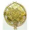 Image 2 : Unique Coin Pendent: California Gold Eureka tokens surround 1843 $ 2 1/2 Lib Gol