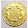 Image 2 : 1866 $3 GOLD LOW MINTAGE DATE VF DETAILS EDGE MOUNT REMOVED