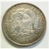 Image 2 : 1875 Seated half $   BU cleaned long ago but toned back nicely